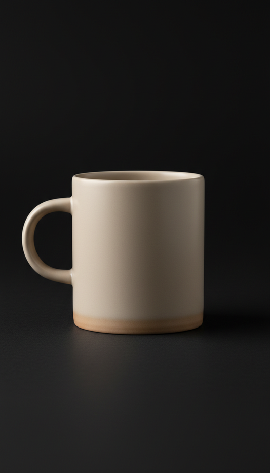 Modern Beige Ceramic Coffee Mug – Matte Glaze