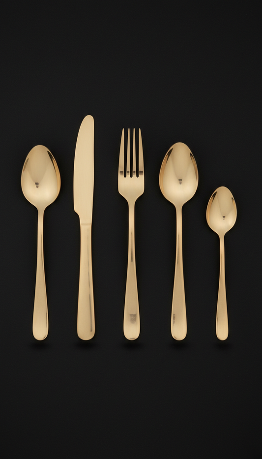 Champagne Gold Flatware Set – Satin Finish