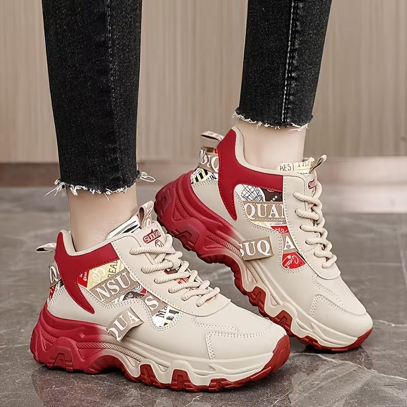 Graphic Ribbon Chunky Sneakers