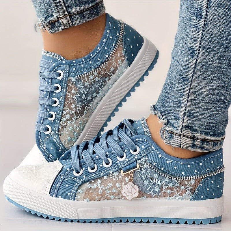 Bloom Floral Lace Mesh Sneakers