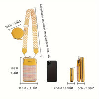 6-in-1 Woven Crossbody Phone Bag & Wallet