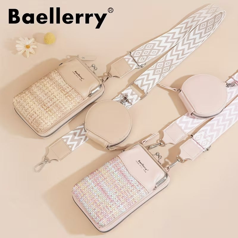 6-in-1 Woven Crossbody Phone Bag & Wallet