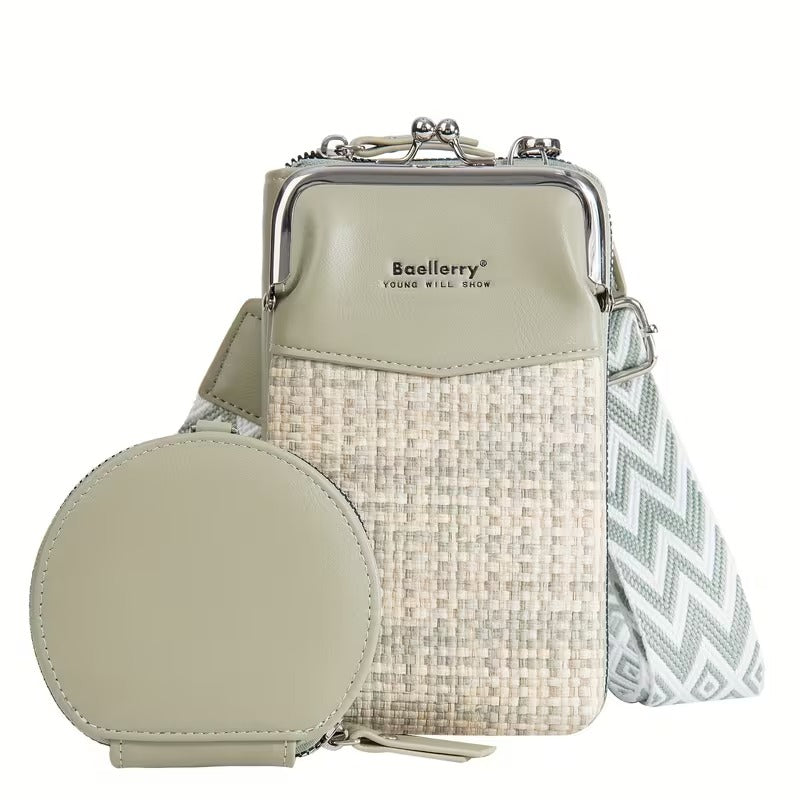 6-in-1 Woven Crossbody Phone Bag & Wallet