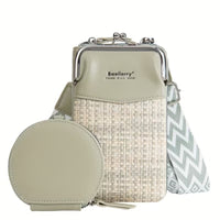 6-in-1 Woven Crossbody Phone Bag & Wallet