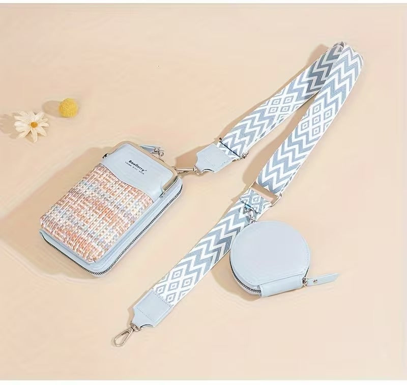 6-in-1 Woven Crossbody Phone Bag & Wallet