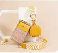 6-in-1 Woven Crossbody Phone Bag & Wallet
