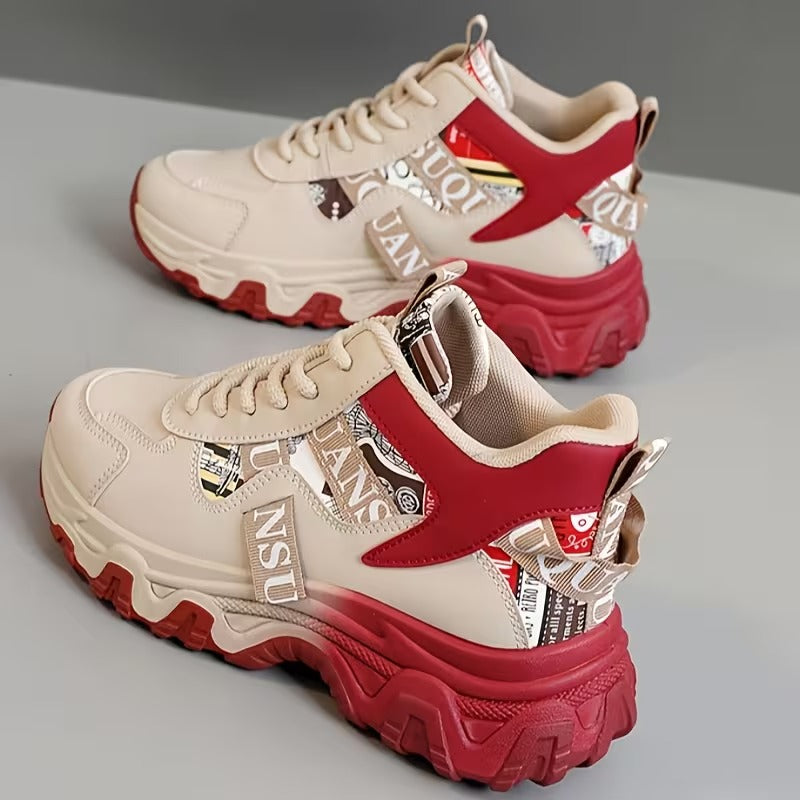 Graphic Ribbon Chunky Sneakers