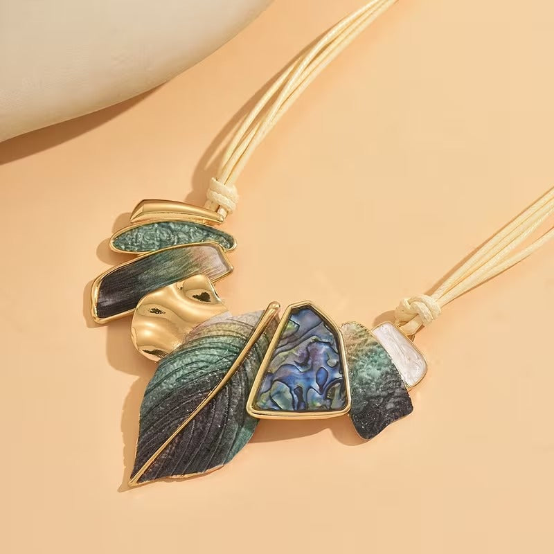 Artisan Leaf Statement Necklace