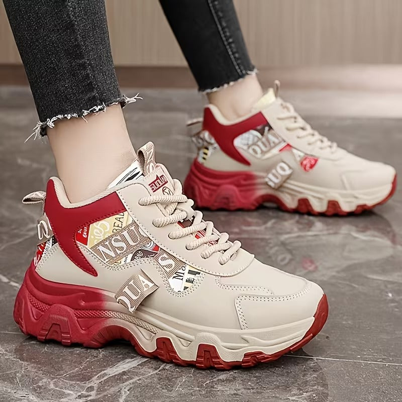 Graphic Ribbon Chunky Sneakers