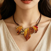 Artisan Leaf Statement Necklace