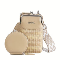 6-in-1 Woven Crossbody Phone Bag & Wallet