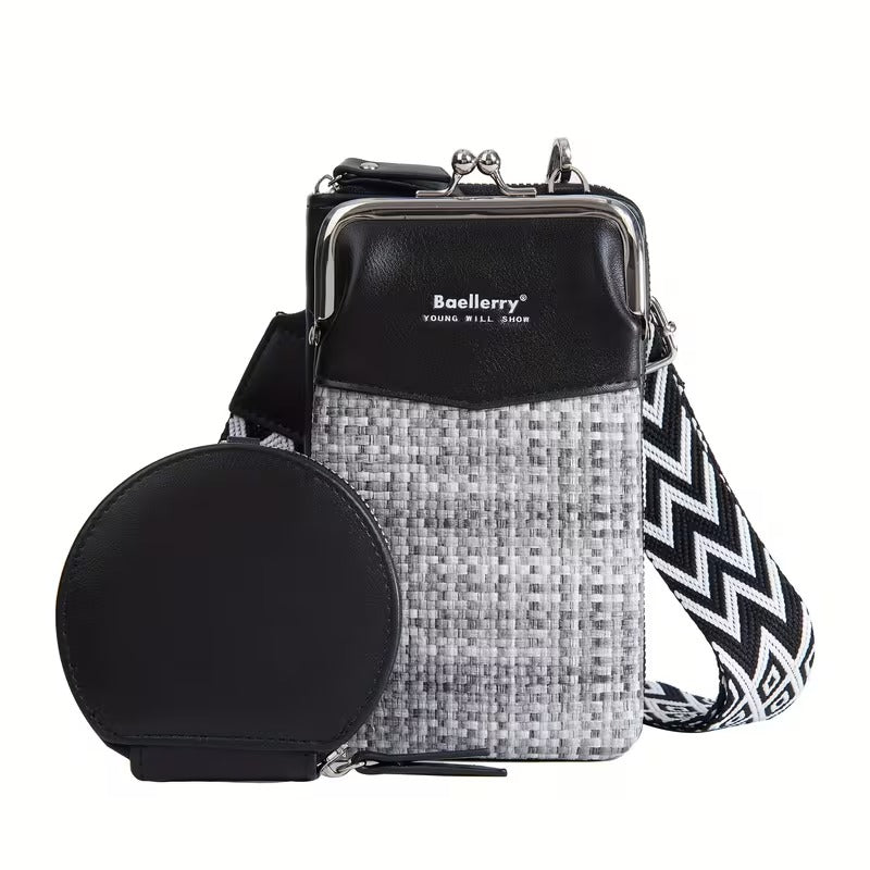6-in-1 Woven Crossbody Phone Bag & Wallet