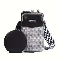 6-in-1 Woven Crossbody Phone Bag & Wallet
