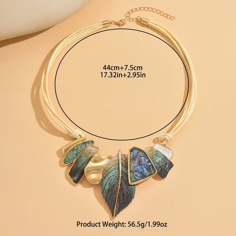 Artisan Leaf Statement Necklace