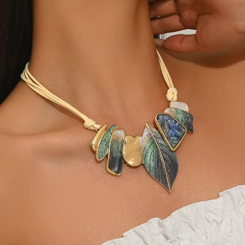Artisan Leaf Statement Necklace