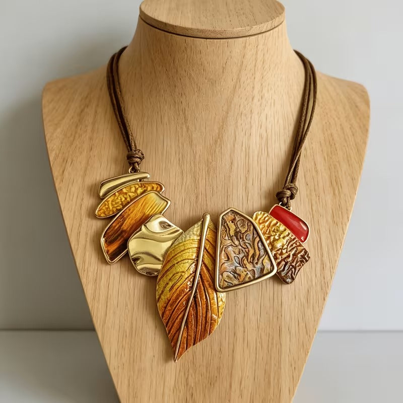 Artisan Leaf Statement Necklace