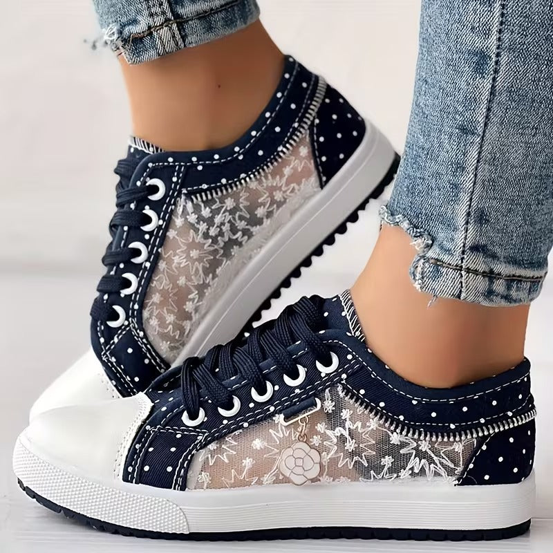 Bloom Floral Lace Mesh Sneakers